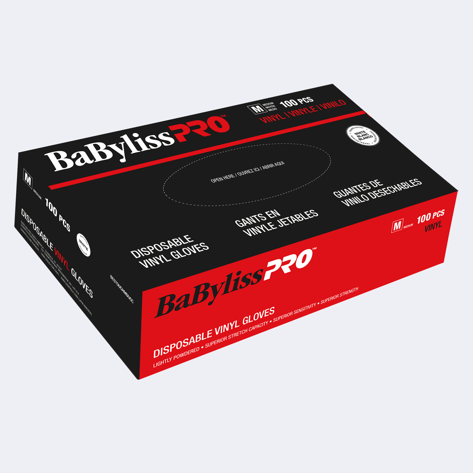 BaBylissPRO® Gants en vinyle jetables, Moyen - Boîte de 100, , medium
